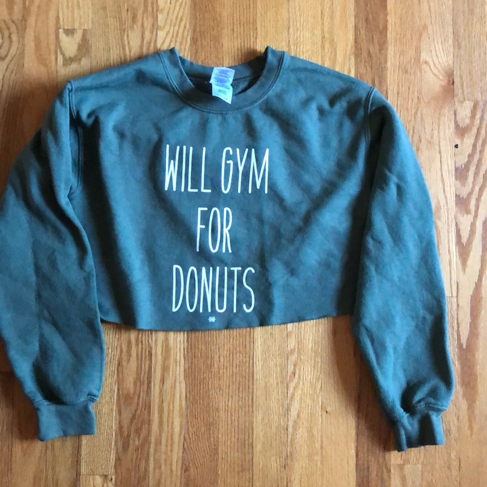 Will Gym For Donuts Cropped Sweatshirt